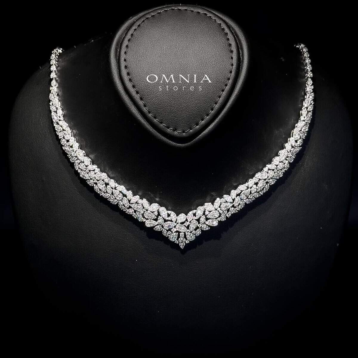 Omnia Alina White Bridal Full Set in High Quality Zircon Stone Rhodium Plated - OMNIASTORES UAE