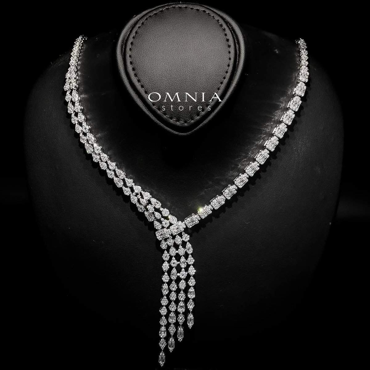 Omnia Arwen White Luxury Bridal Full Set with High-Quality Simulated Diamonds Rhodium Plated