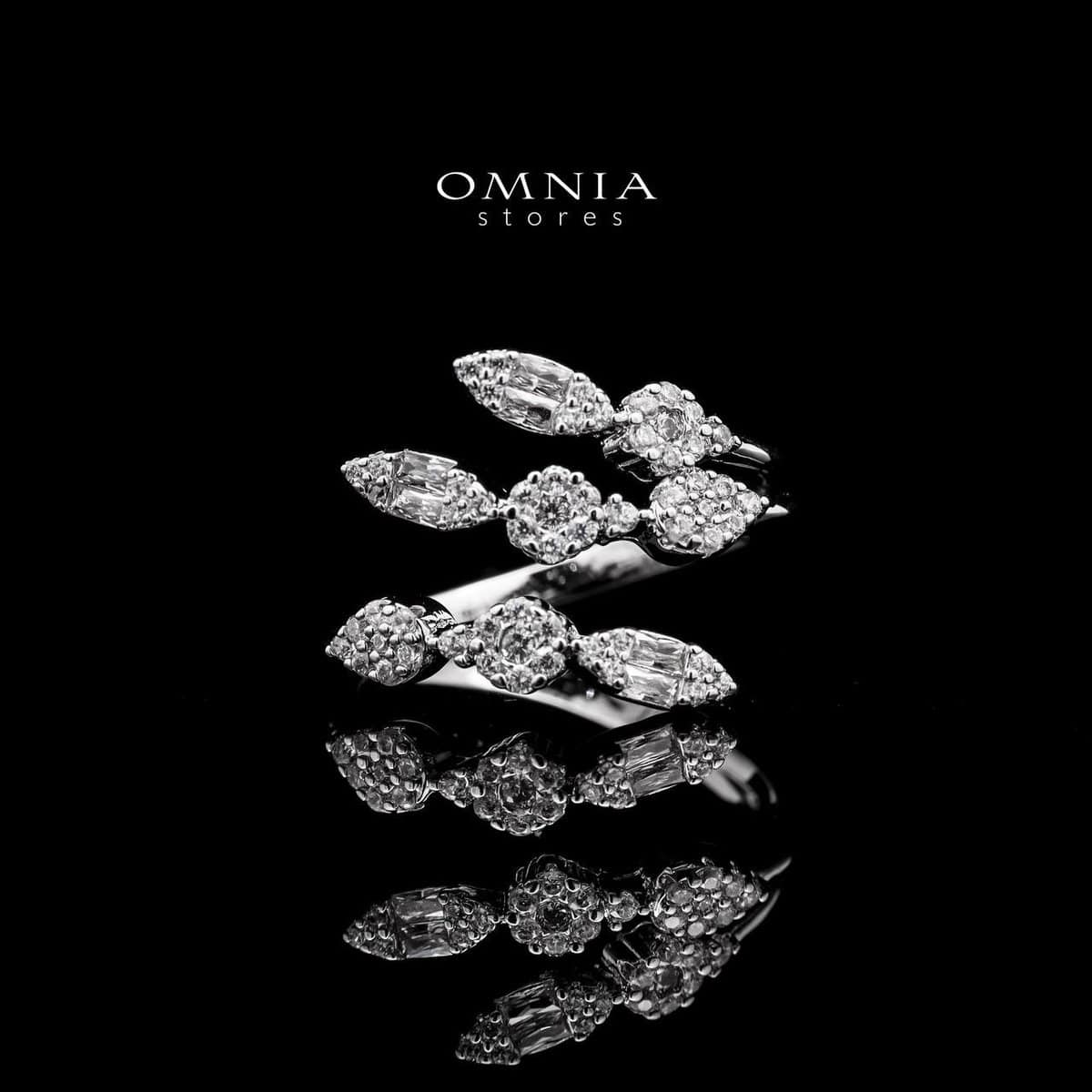 Omnia Arwen White Luxury Bridal Full Set with High-Quality Simulated Diamonds Rhodium Plated