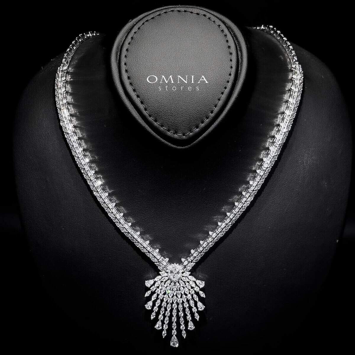 Omnia Asmaa Pure White Bridal Full Zircon Set - OMNIASTORES UAE