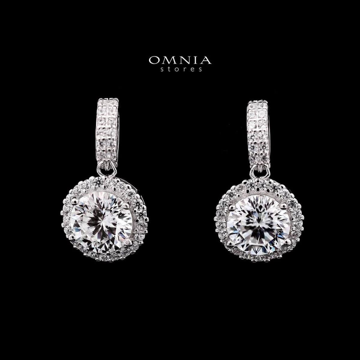Omnia Celestial Drop Earrings in 925 Sterling Silver with High-Quality Iced Cut Stones - OMNIASTORES UAE