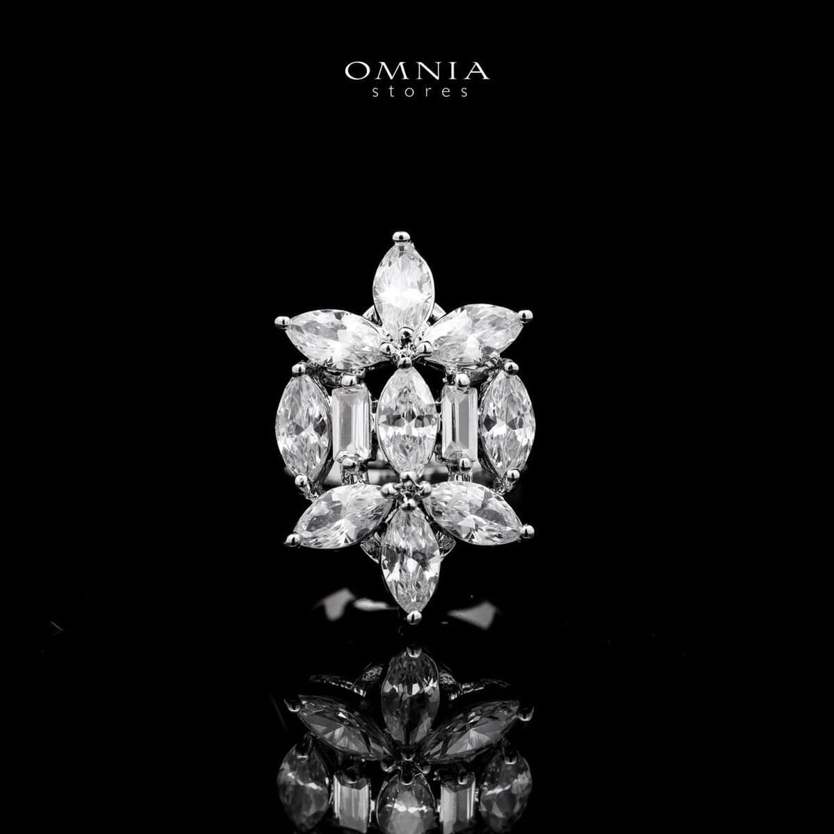 Omnia Soheila White Luxury Bridal Full Set with Emerald and Pear-Cut High-Quality Simulated Diamonds Rhodium Plated - OMNIASTORES UAE