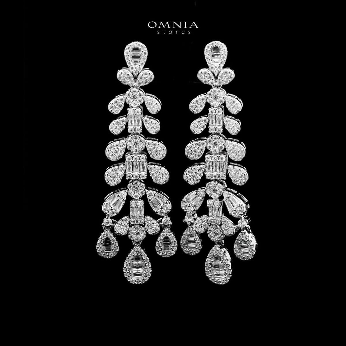 Omnia Lara Bridal Full Set in High Quality Zircon Stone in Rhodium Plated - OMNIASTORES UAE