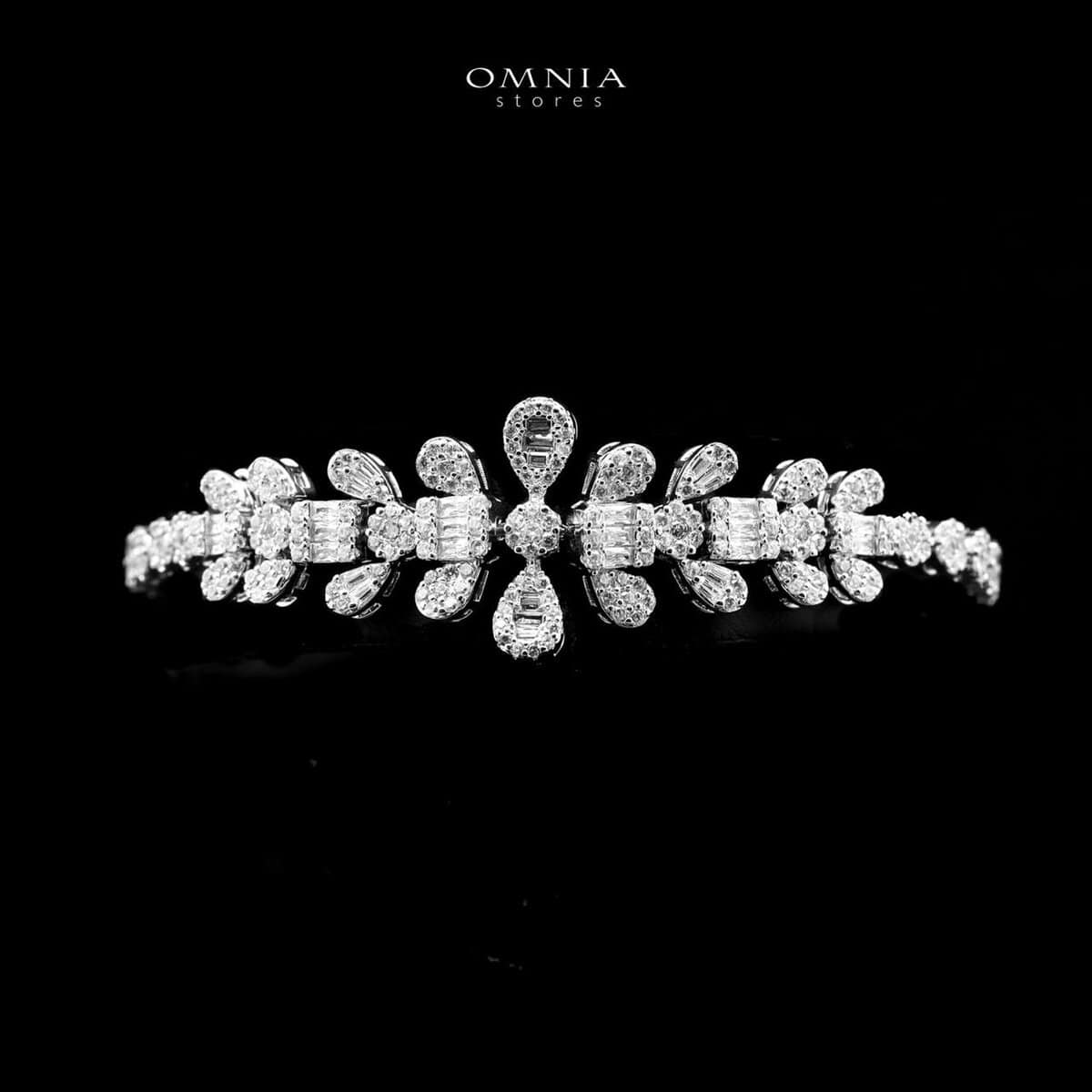 Omnia Lara Bridal Full Set in High Quality Zircon Stone in Rhodium Plated - OMNIASTORES UAE