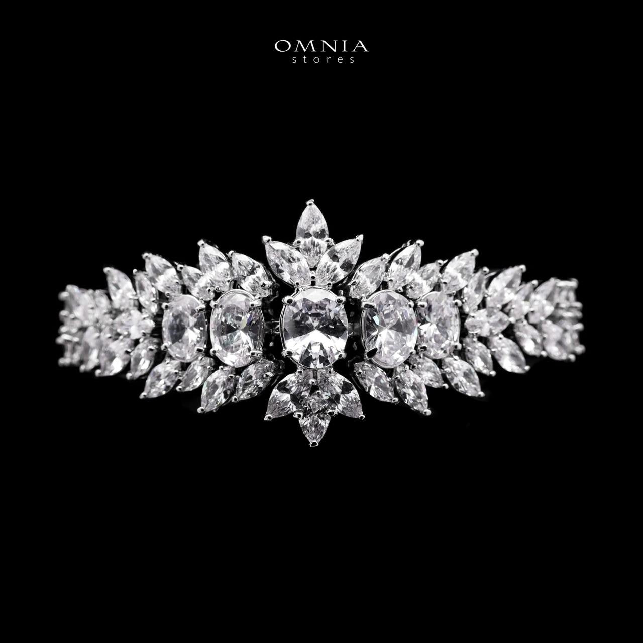 Omnia Buthaina Pure White Luxury Bridal Full Set High Quality Simulated Diamonds