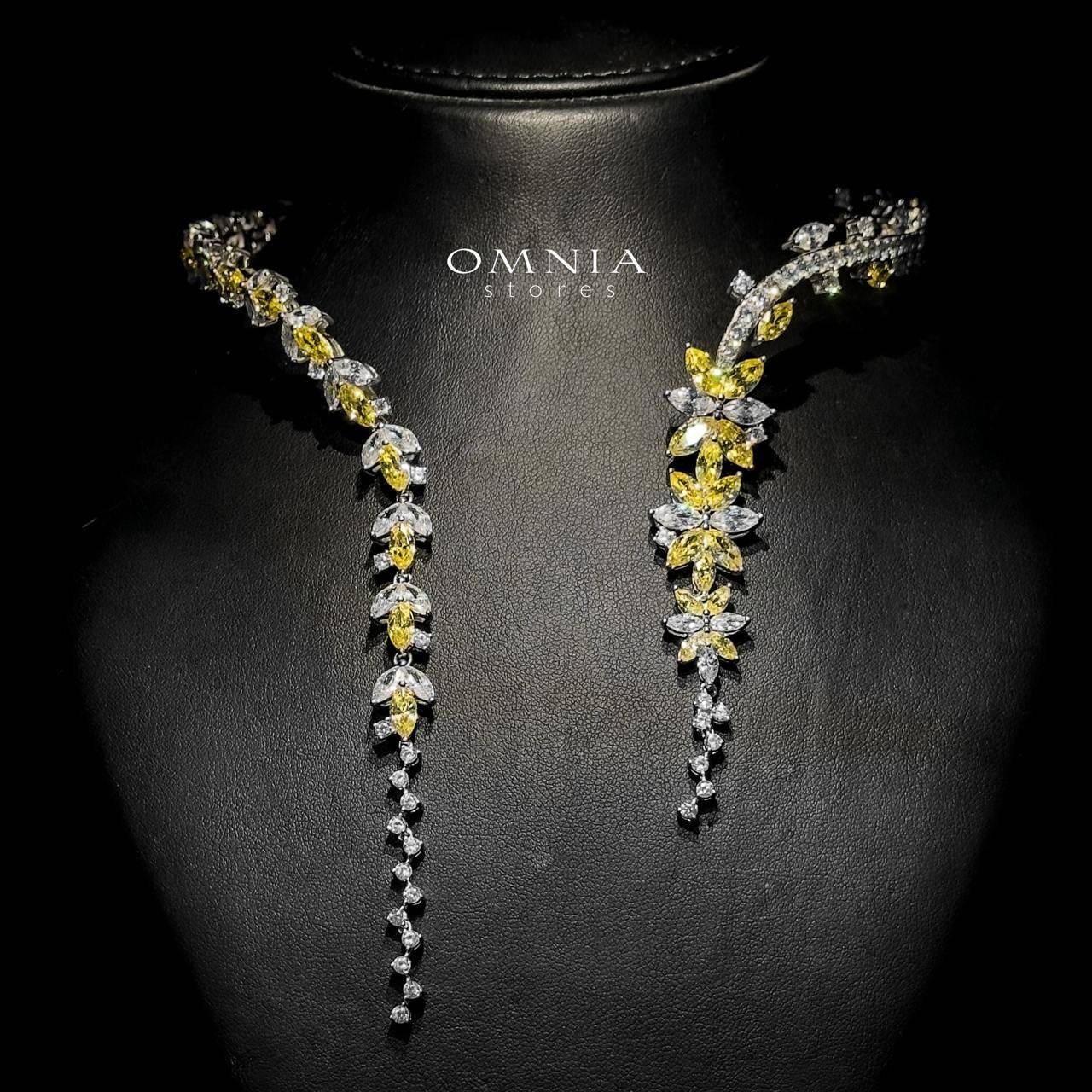 Omnia Abla Yellow Bridal Set in 925 Silver with Marquise and Pear-Cut High-Quality Simulated Diamonds - OMNIASTORES UAE