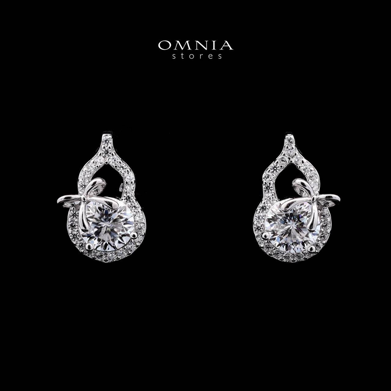 Omnia Amal White Earrings in 925 Silver with High-Quality Moissanite Stones - OMNIASTORES UAE
