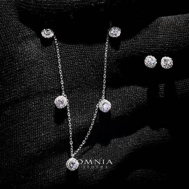 Omnia Tahani White Set in 925 Silver with High-Quality Zircon Stones - OMNIASTORES UAE