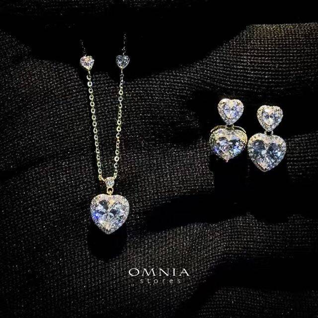 Omnia Mahira Golden Set in 925 Silver with High-Quality Zircon Stones - OMNIASTORES UAE