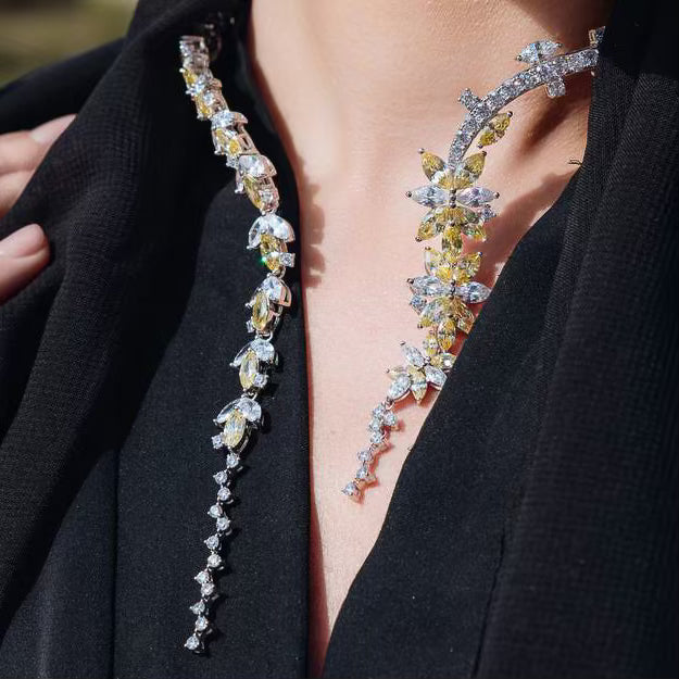 Omnia Abla Yellow Bridal Set in 925 Silver with Marquise and Pear-Cut High-Quality Simulated Diamonds - OMNIASTORES UAE