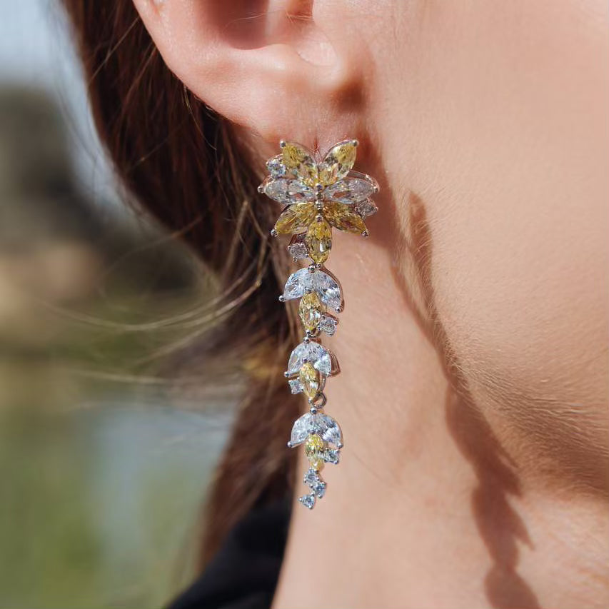 Omnia Abla Yellow Bridal Set in 925 Silver with Marquise and Pear-Cut High-Quality Simulated Diamonds - OMNIASTORES UAE