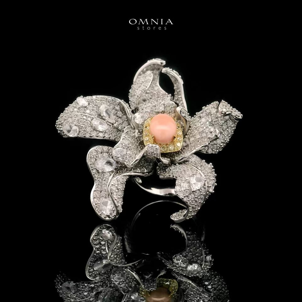Omnia Aida Ring 92.5 Silver High Quality Simulated diamonds - OMNIASTORES UAE