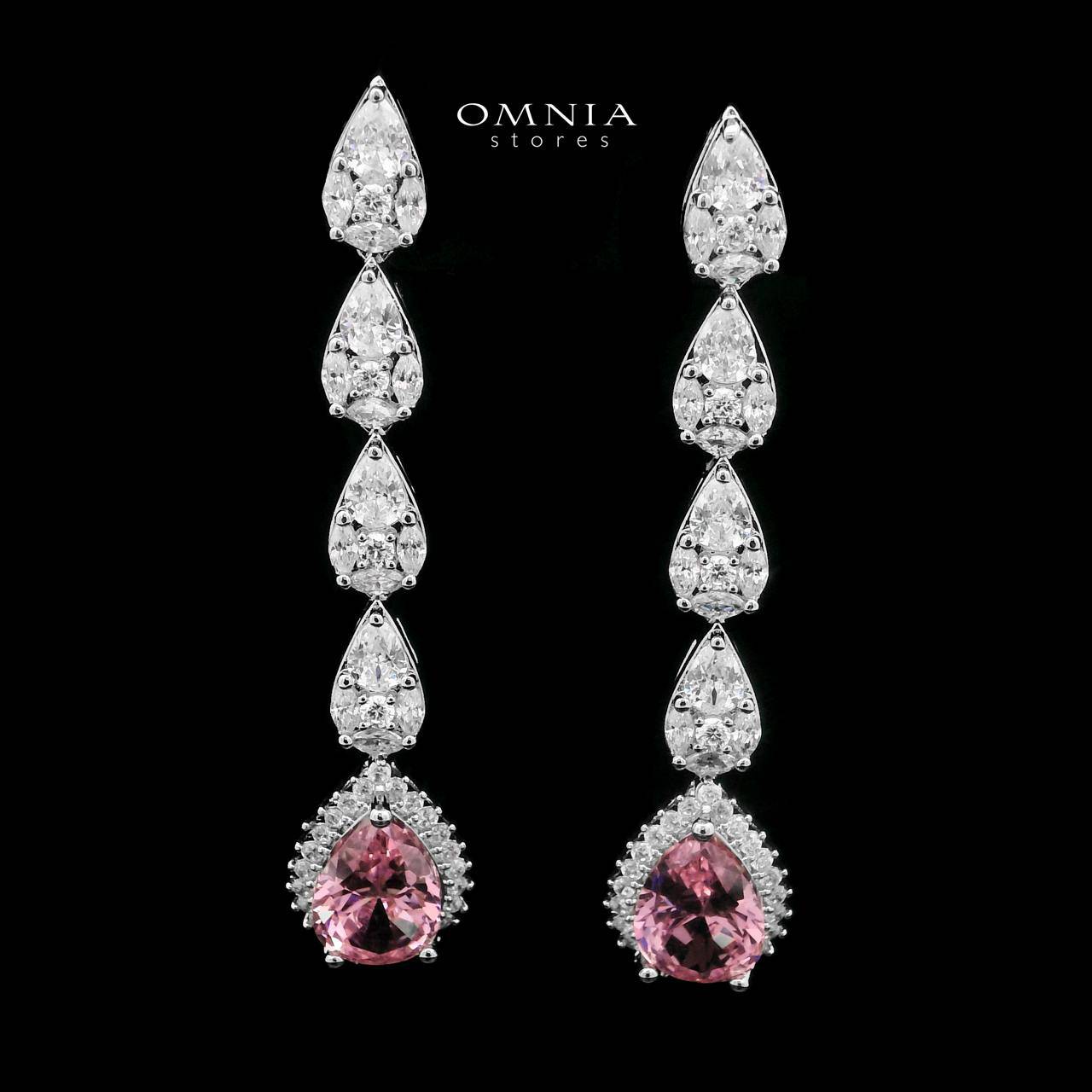Omnia Radya Pink Bridal Full Set in High Quality Zircon Stone Rhodium Plated