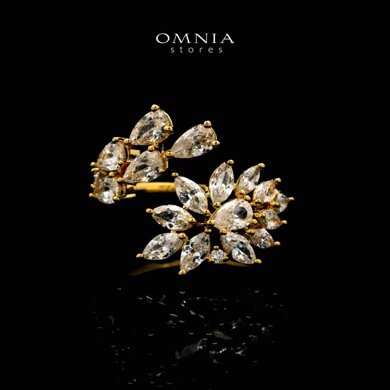 Omnia Rahaf Golden Bridal Full Set Accessories in High Quality Zircon Stone in Rhodium Plated - OMNIASTORES UAE