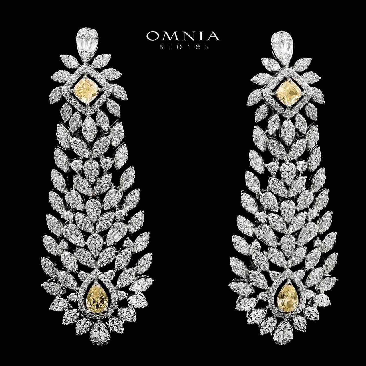 Omnia Asal Yellow Bridal Full Set in High Quality Zircon Stone Rhodium Plated - OMNIASTORES UAE