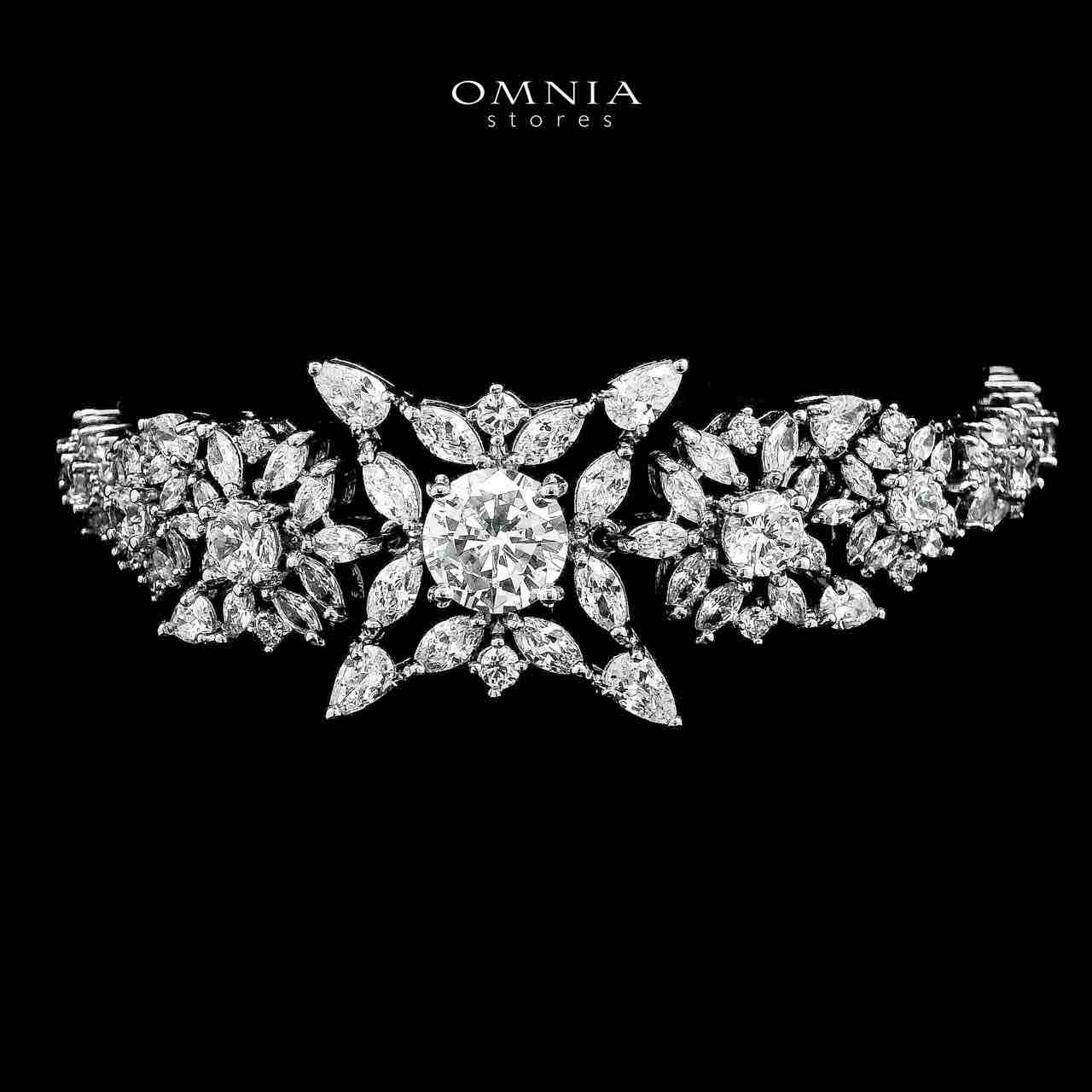 Omnia Nareen White Luxury Bridal Full Set in High Quality Zircon Stone Rhodium Plated - OMNIASTORES UAE