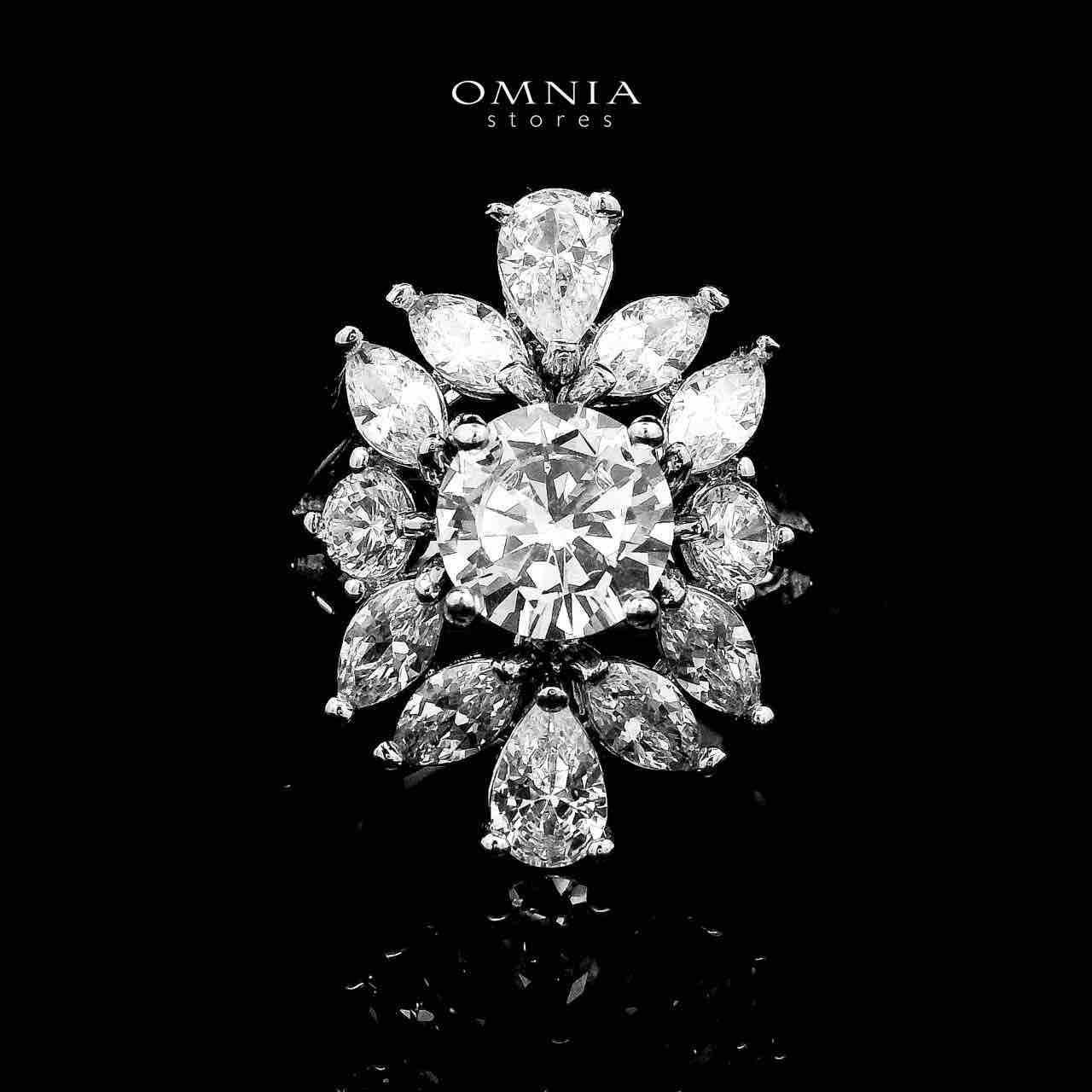 Omnia Nareen White Luxury Bridal Full Set in High Quality Zircon Stone Rhodium Plated - OMNIASTORES UAE