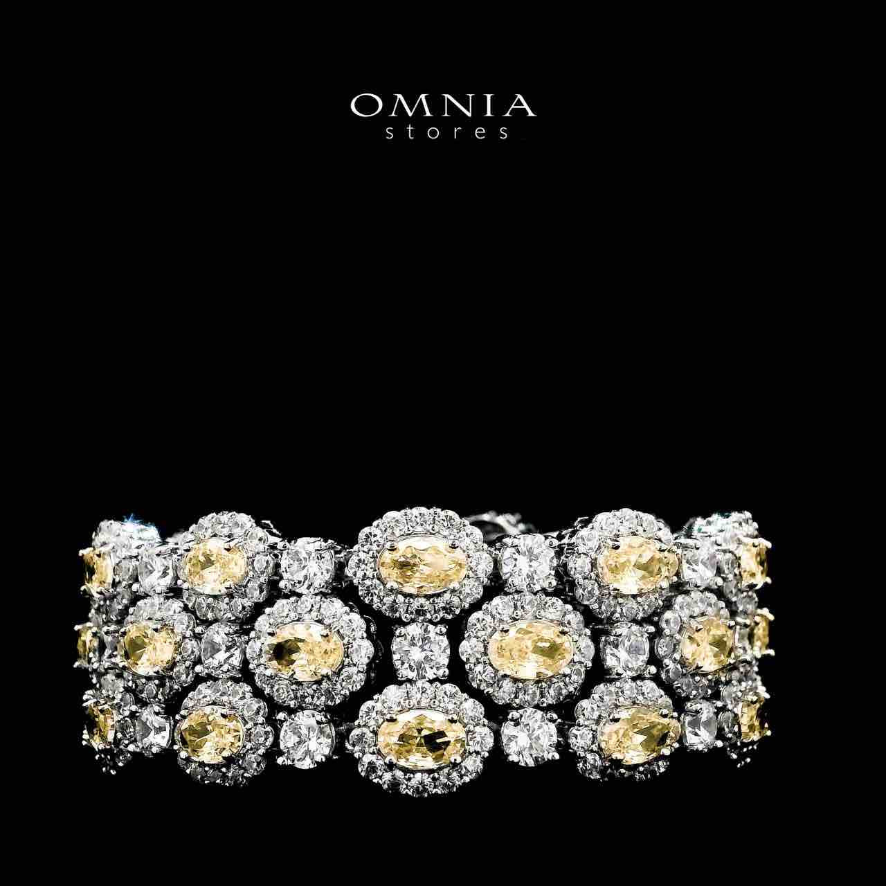 Omnia Viviana Yellow Bracelet Set in High Quality Zircon Stone in Tarnish Resistant Plating
