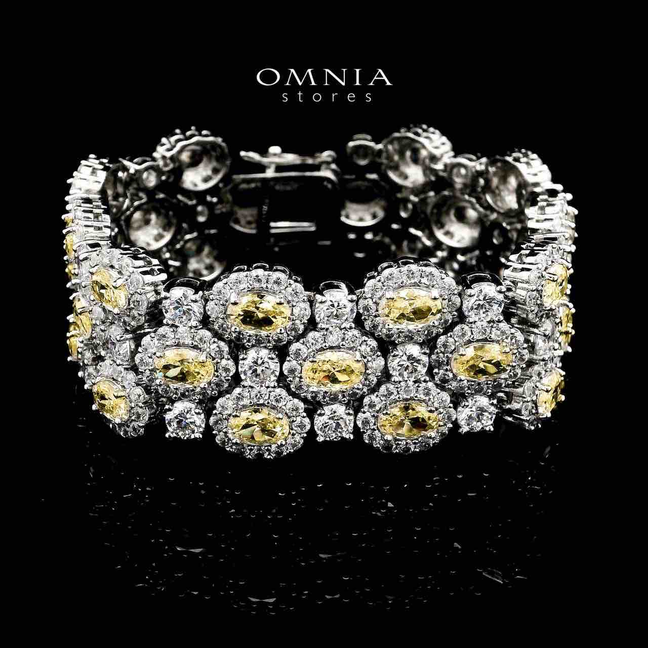 Omnia Viviana Yellow Bracelet Set in High Quality Zircon Stone in Tarnish Resistant Plating