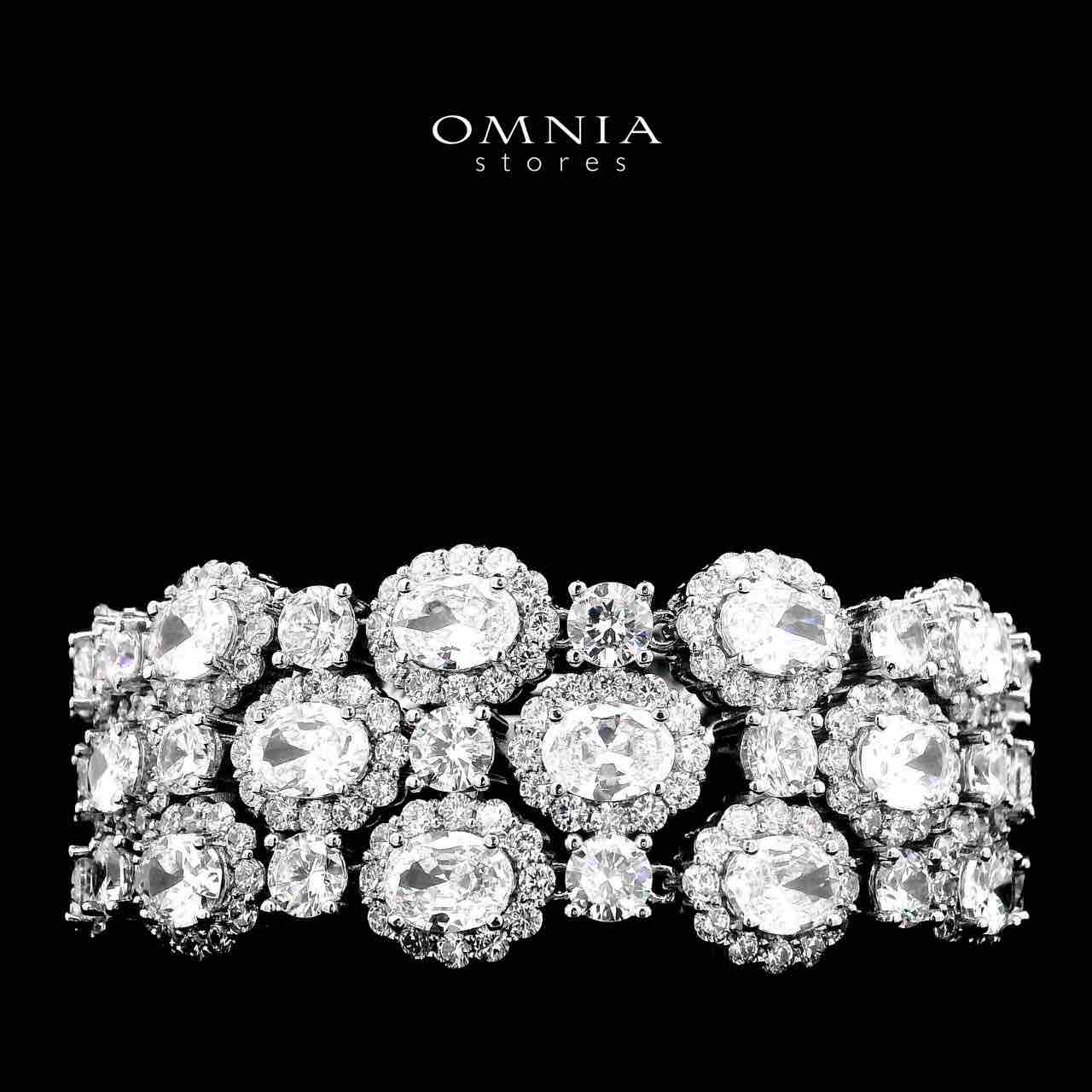 Omnia Fairuz White Bracelet in High Quality Zircon Stone in Tarnish Resistant Plating