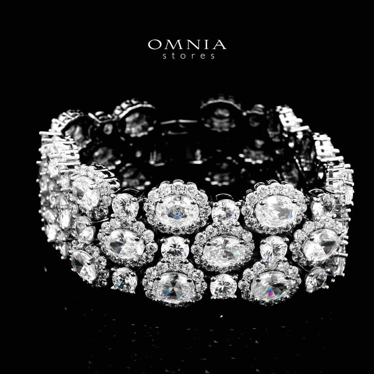 Omnia Fairuz White Bracelet in High Quality Zircon Stone in Tarnish Resistant Plating