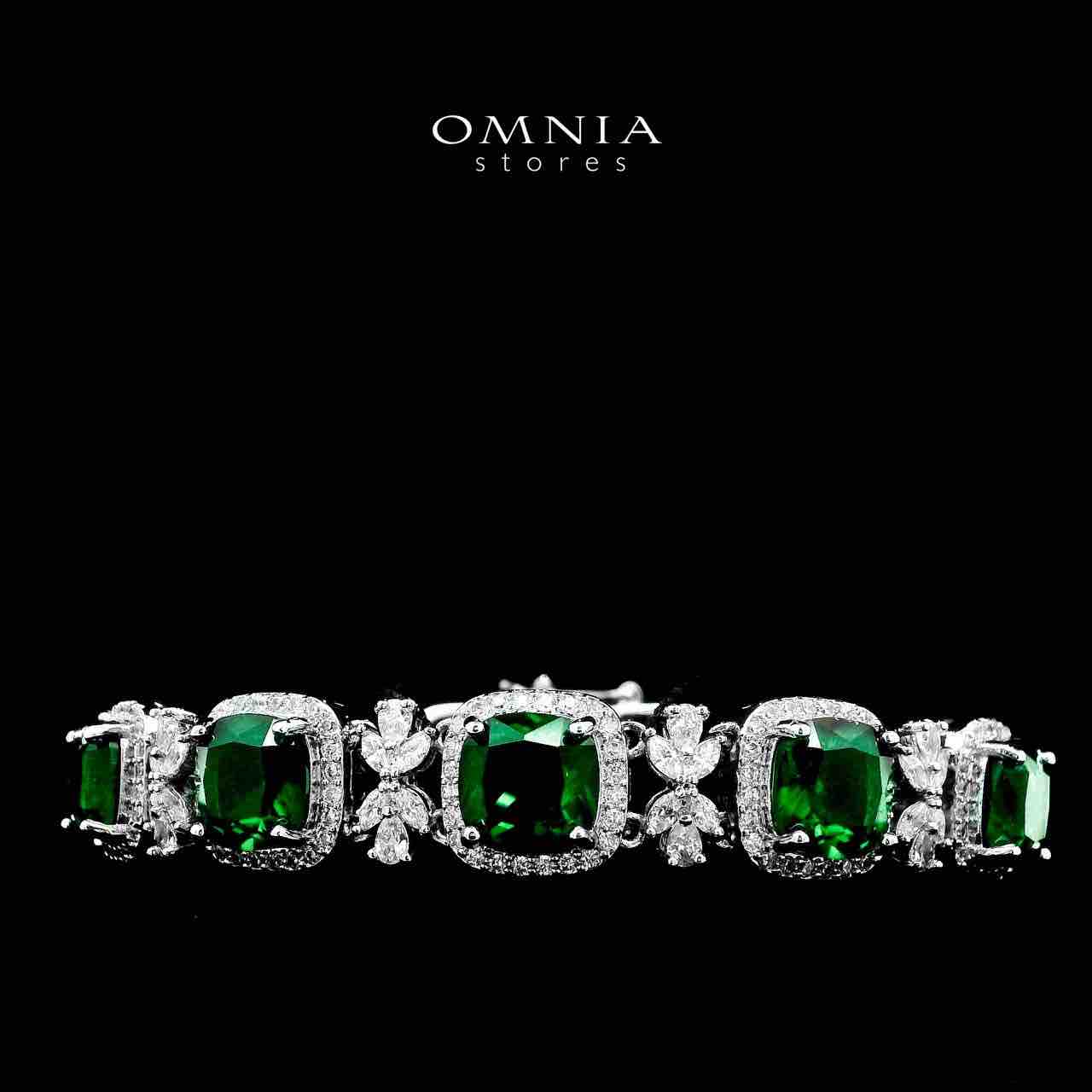 Omnia Fajr Green Bracelet in High Quality Zircon Stone in Tarnish Resistant Plating