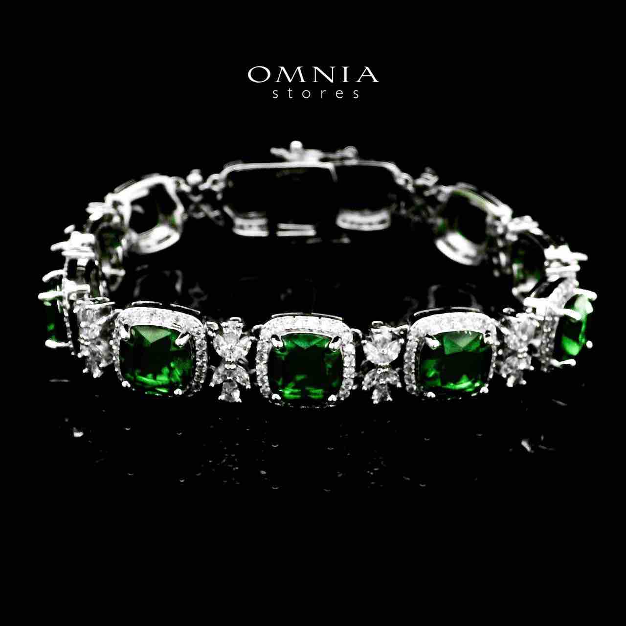 Omnia Fajr Green Bracelet in High Quality Zircon Stone in Tarnish Resistant Plating