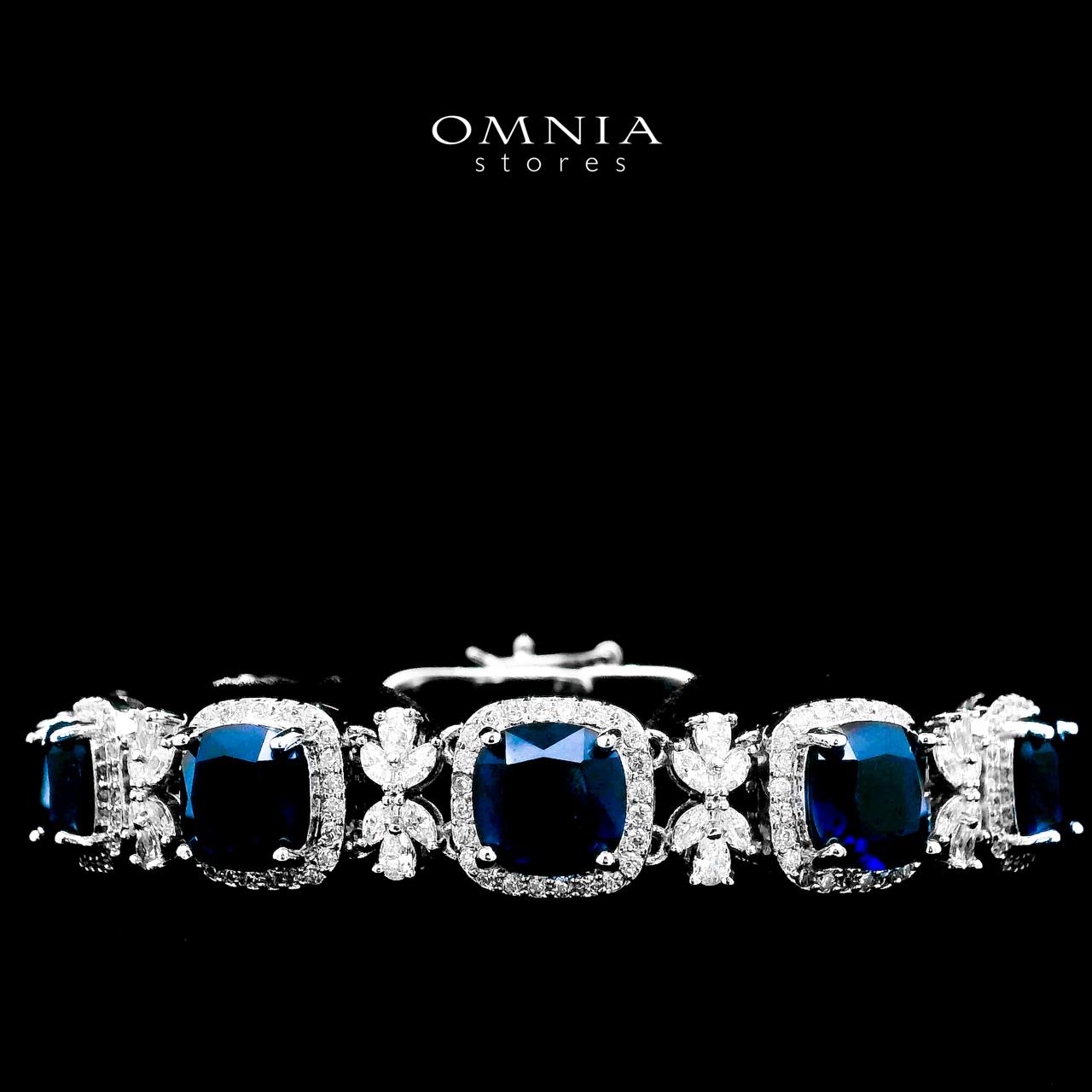 Omnia Fajr Blue Bracelet in High Quality Zircon Stone in Tarnish Resistant Plating