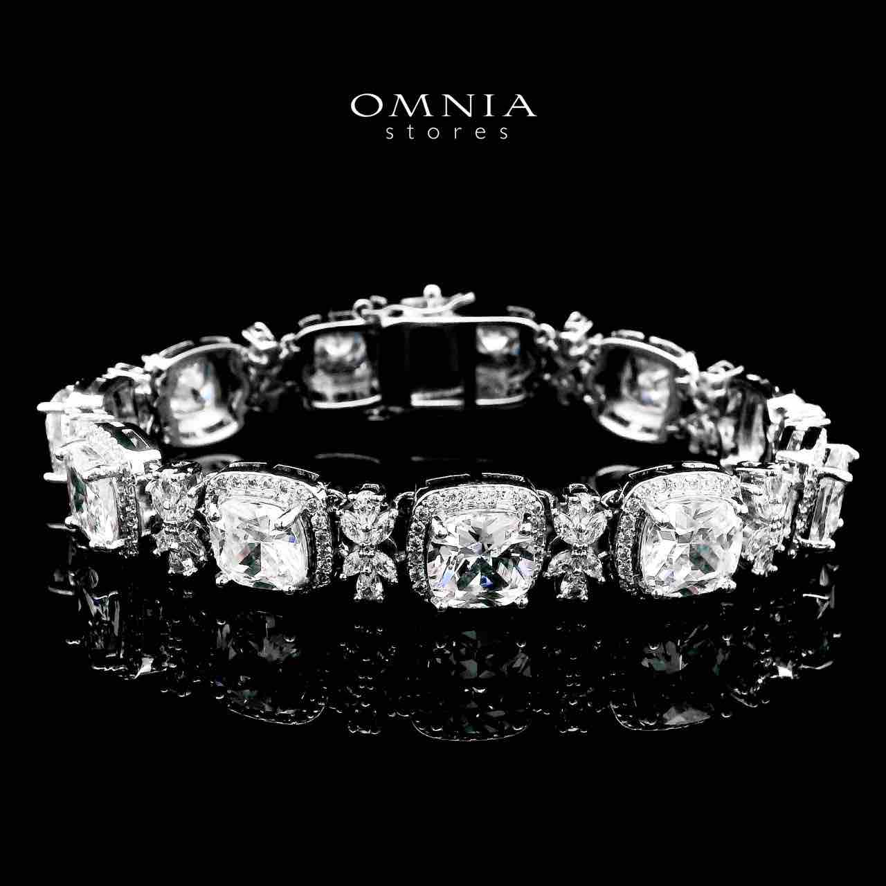 Omnia Fajr White Bracelet in High Quality Zircon Stone in Tarnish Resistant Plating