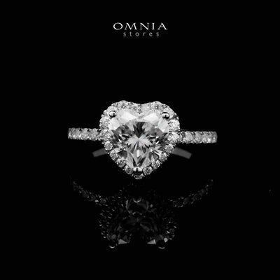 Omnia Fadila White Ring 92.5 Silver Certified in High Quality Moissanite Stone