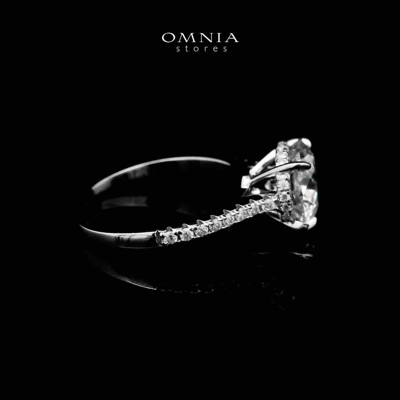 Omnia Faiza White Ring 92.5 Silver Certified in High Quality Moissanite Stone - OMNIASTORES UAE