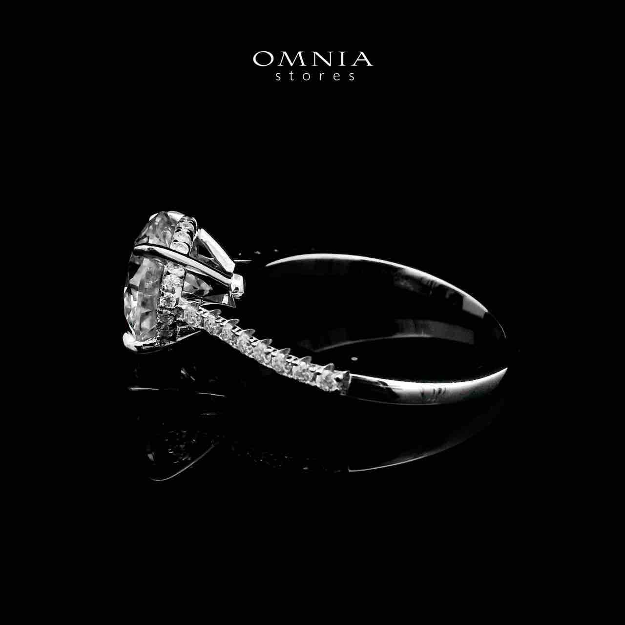 Omnia Faiza White Ring 92.5 Silver Certified in High Quality Moissanite Stone - OMNIASTORES UAE