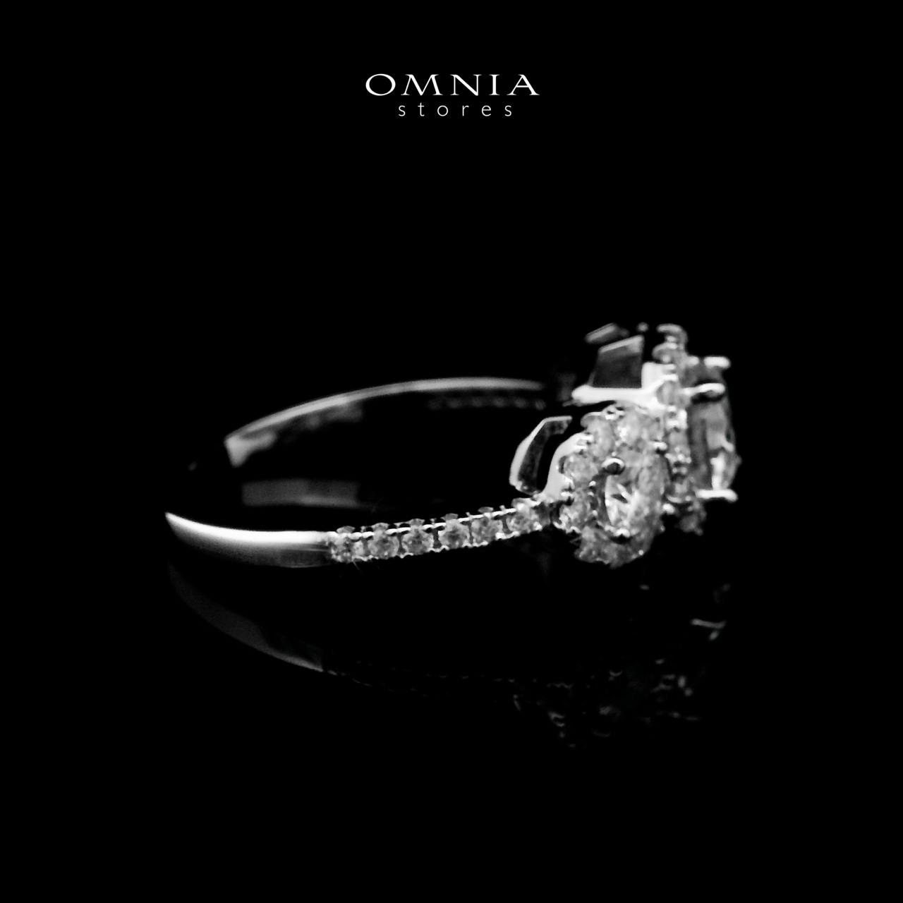 Omnia Fawzia White Ring 92.5 Silver Certified in High Quality Moissanite Stone - OMNIASTORES UAE