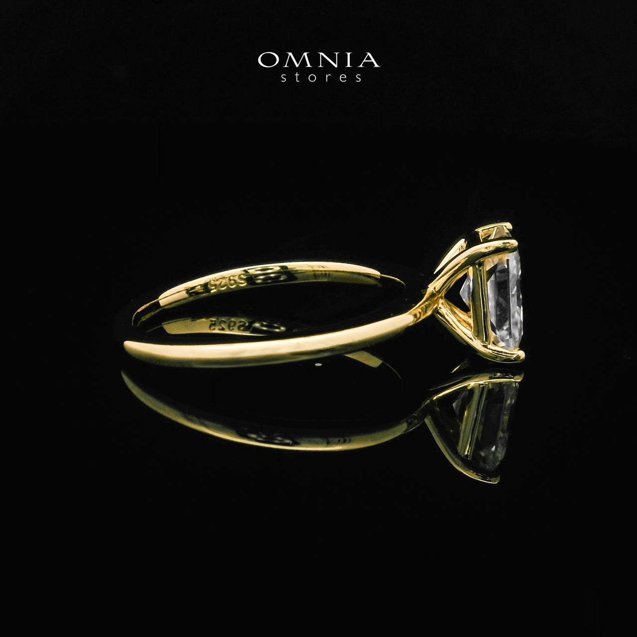 Omnia Hareem White Golden Ring 92.5 Silver Certified in High Quality Moissanite Stone - OMNIASTORES UAE