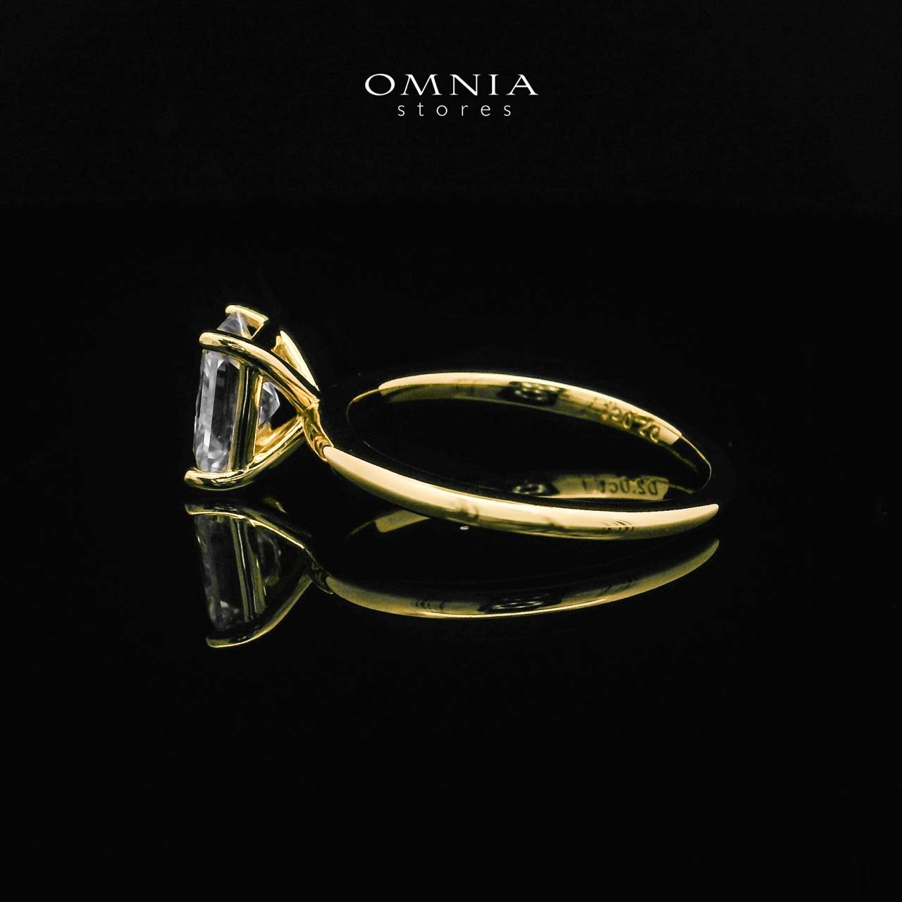 Omnia Hareem White Golden Ring 92.5 Silver Certified in High Quality Moissanite Stone - OMNIASTORES UAE