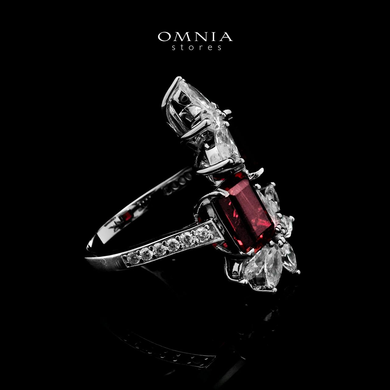 Omnia Itidal Red Ring 92.5 Silver Certified in High Quality Lab Grown Ruby Stone - OMNIASTORES UAE