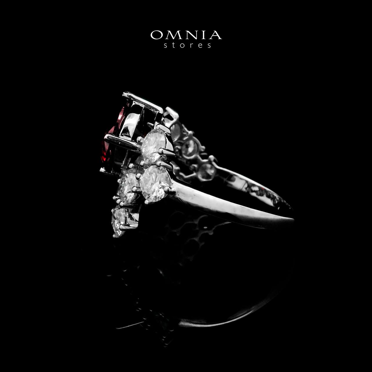 Omnia Istabraq Red Ring 92.5 Silver Certified in High Quality Lab Grown Ruby Stone - OMNIASTORES UAE