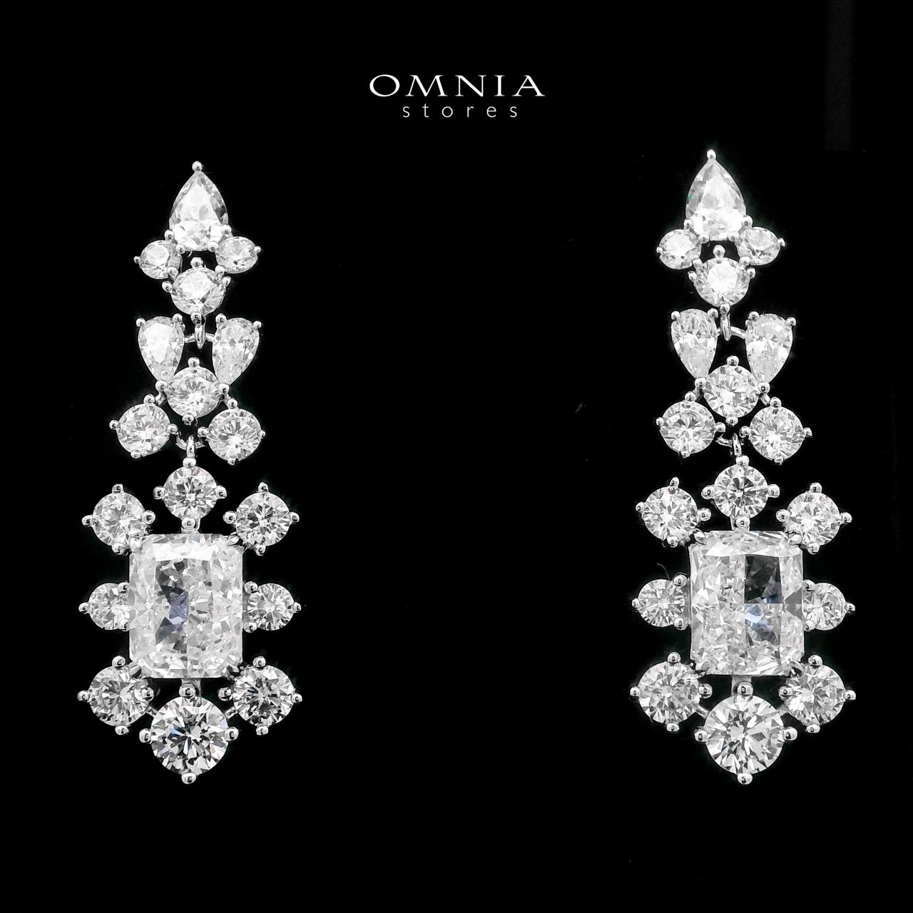 Omnia Svea White Drop Earrings 925 Silver in High Quality Synthetic Cubic Zircon Stone - OMNIASTORES UAE