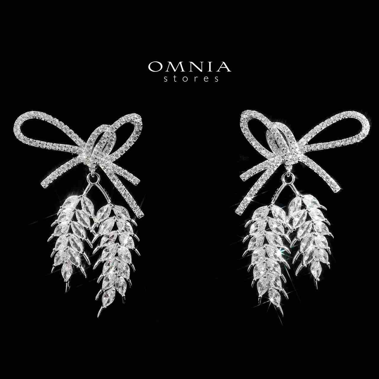 Omnia Majida Leaf Drop Earrings in 925 Silver With High Quality Moissanite Stone - OMNIASTORES UAE