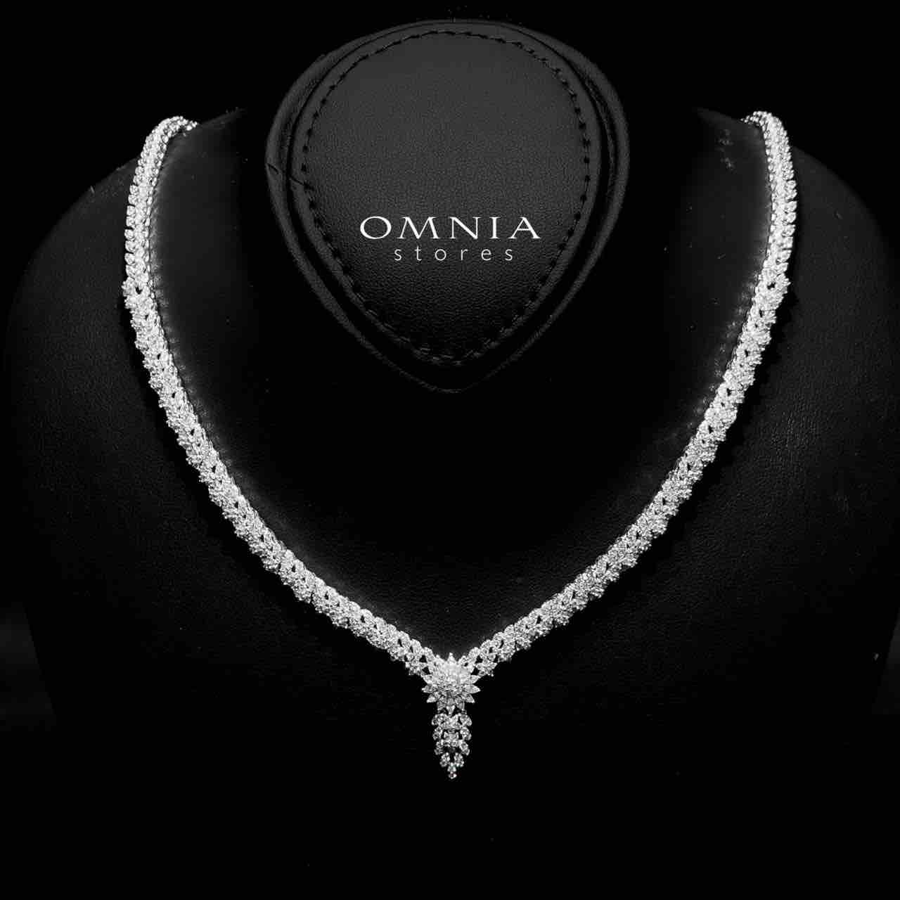 Omnia Rasheedah White Bridal Full Set in 925 Silver High Quality Simulated Diamonds