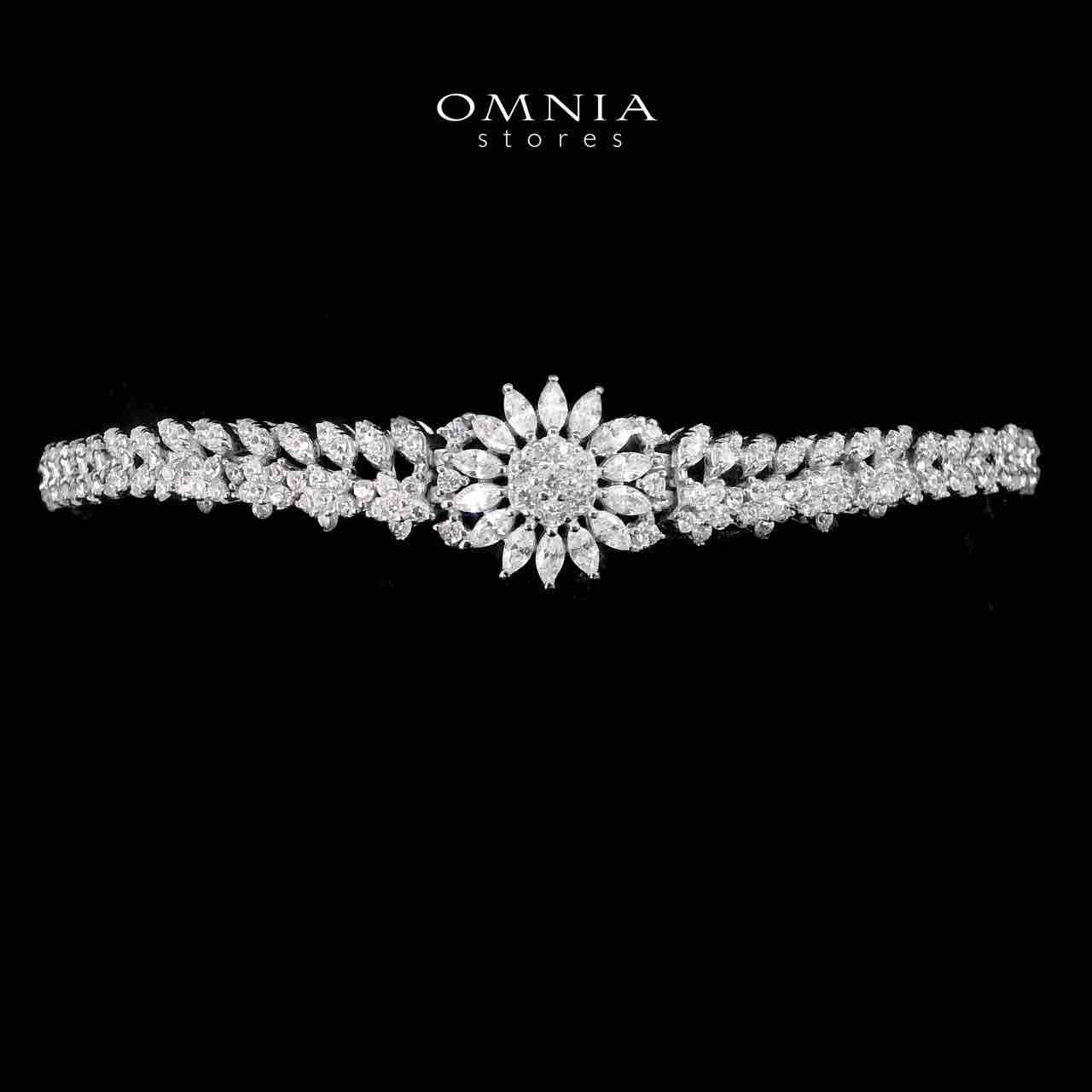 Omnia Rasheedah White Bridal Full Set in 925 Silver High Quality Simulated Diamonds