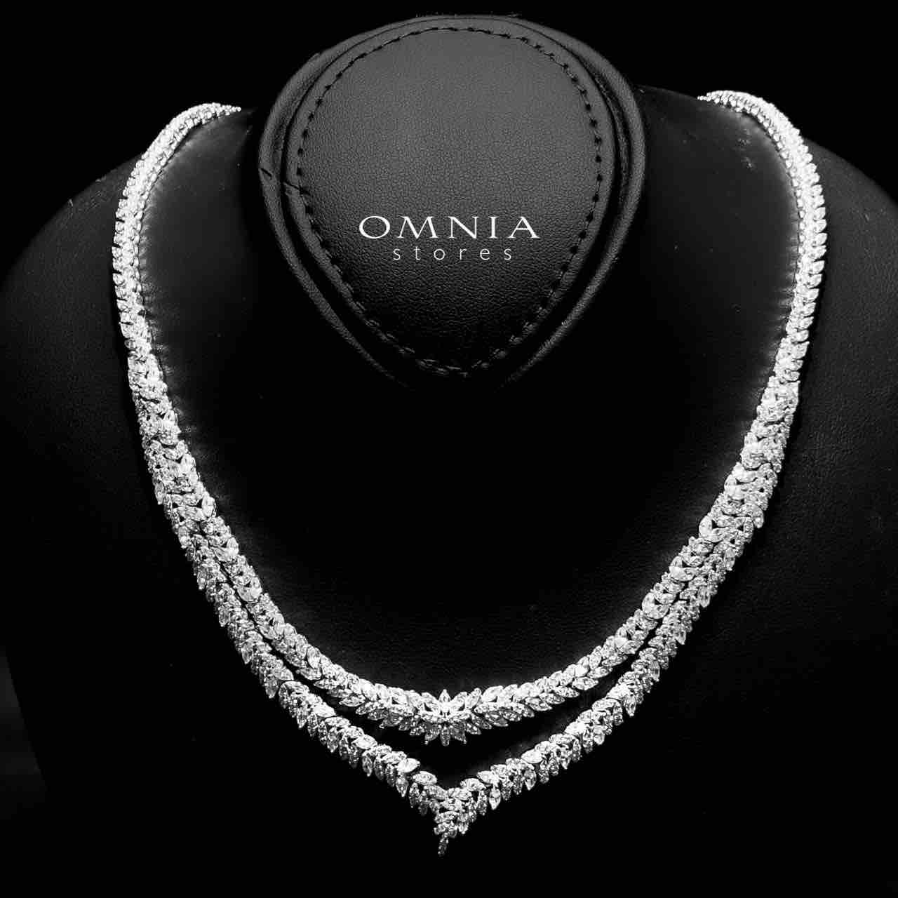 Omnia Amira White Bridal Full Set in 925 Silver High Quality Simulated Diamonds