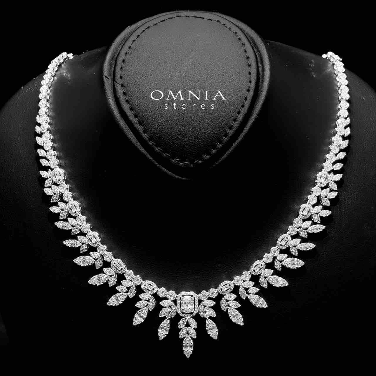 Omnia Sharifah White Bridal Full Set in 925 Silver High Quality Simulated Diamonds