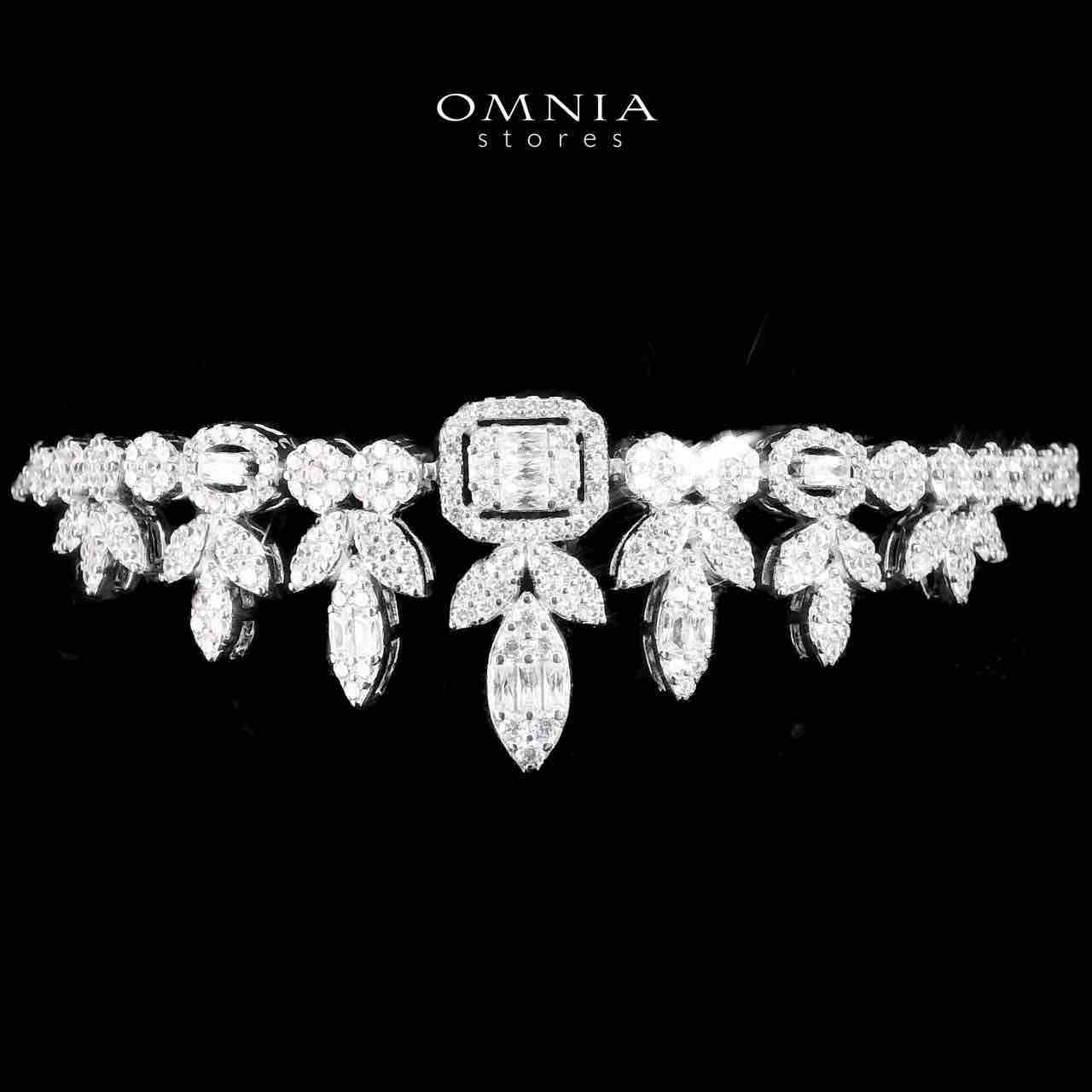 Omnia Sharifah White Bridal Full Set in 925 Silver High Quality Simulated Diamonds