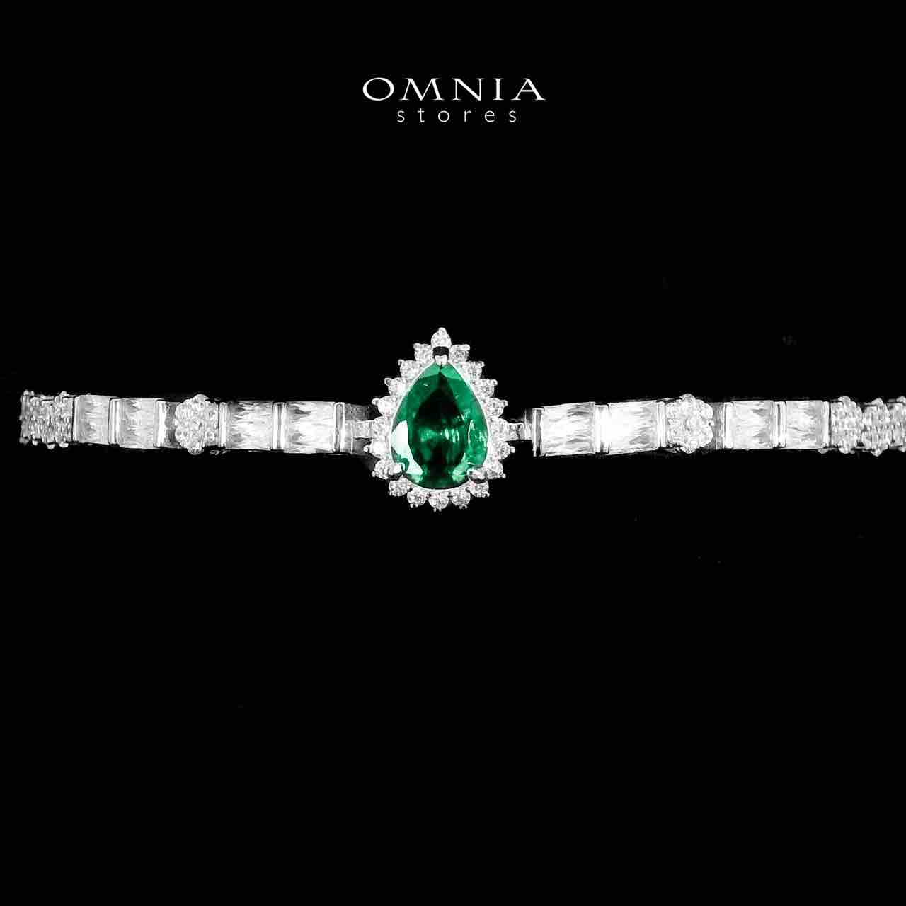Omnia Milena Green Bridal Full Set in 925 Silver High Quality Simulated Diamonds