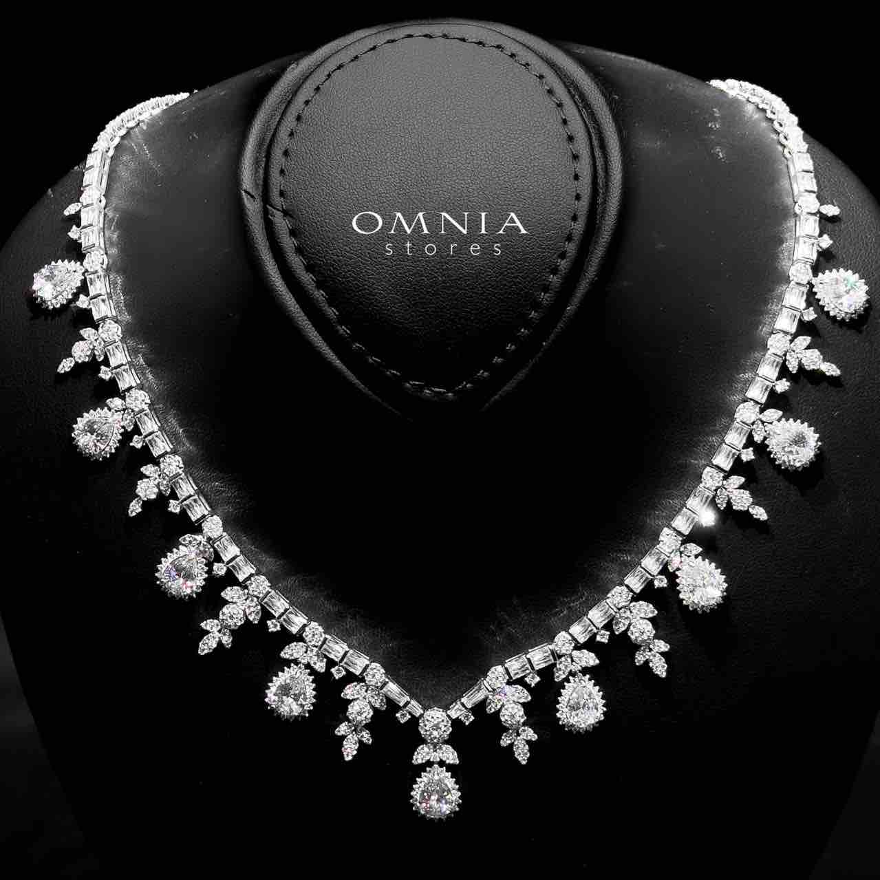 Omnia Milena White Bridal Full Set in 925 Silver High Quality Simulated Diamonds