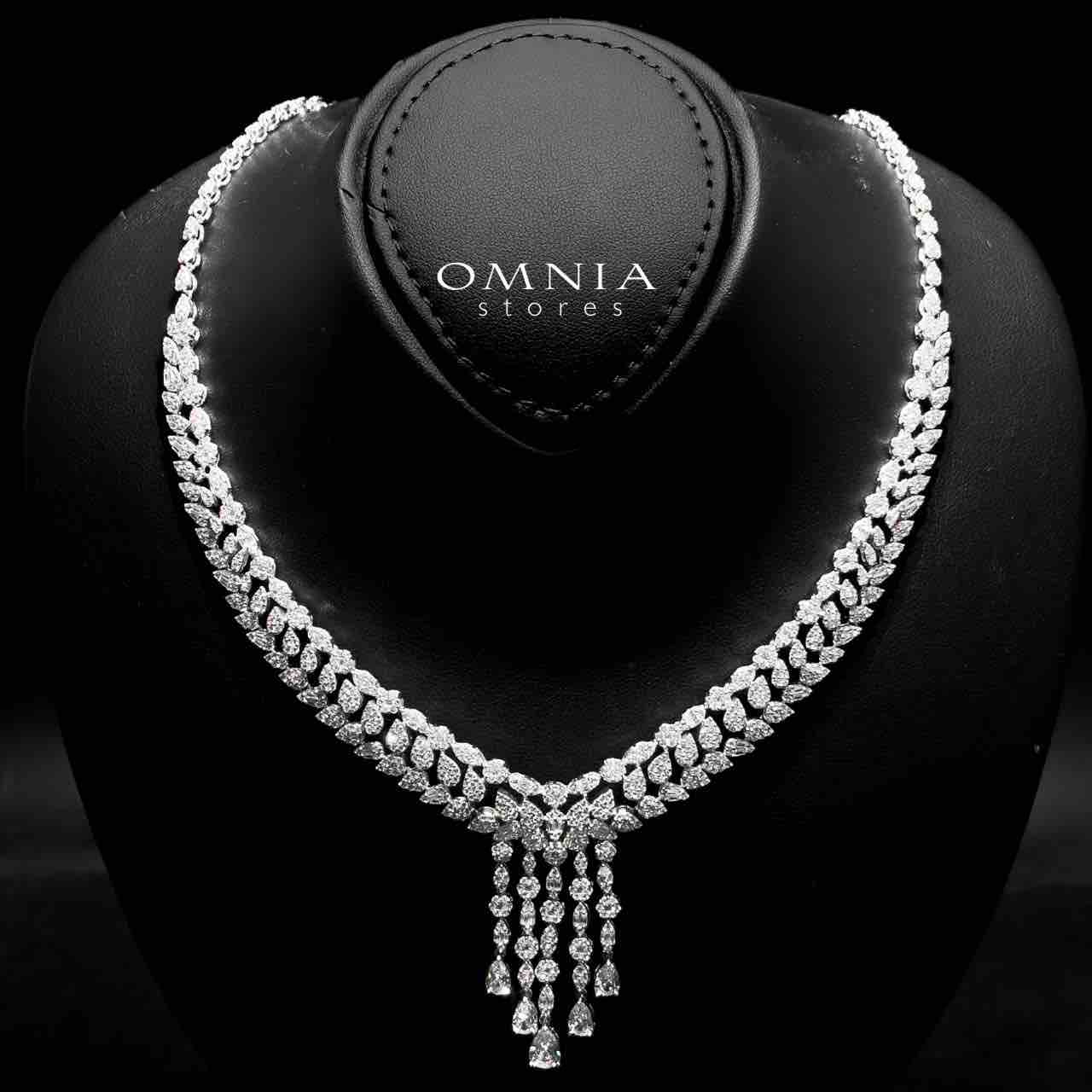 Omnia Suna White Bridal Full Set in 925 Silver High Quality Simulated Diamonds