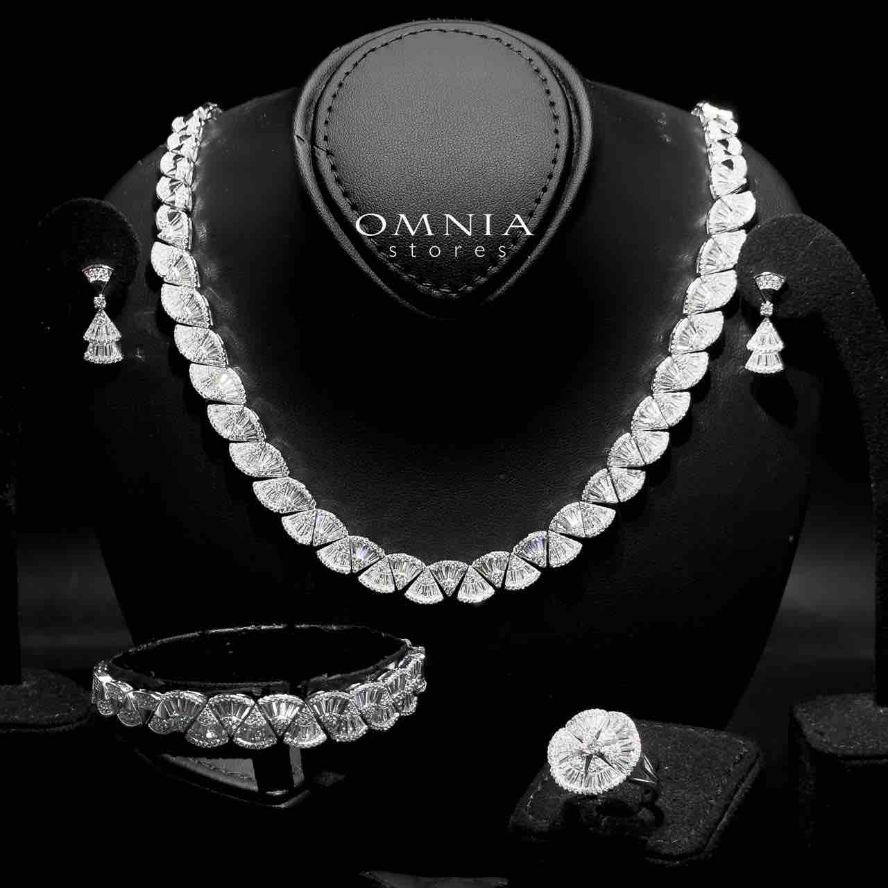 Omnia Sumaya White Bridal Full Set in 925 Silver High Quality Simulated Diamonds