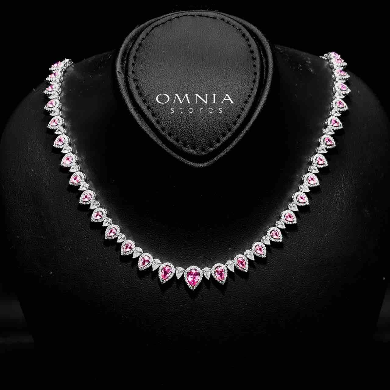 Omnia Sundus Pink Bridal Full Set in 925 Silver High Quality Simulated Diamonds