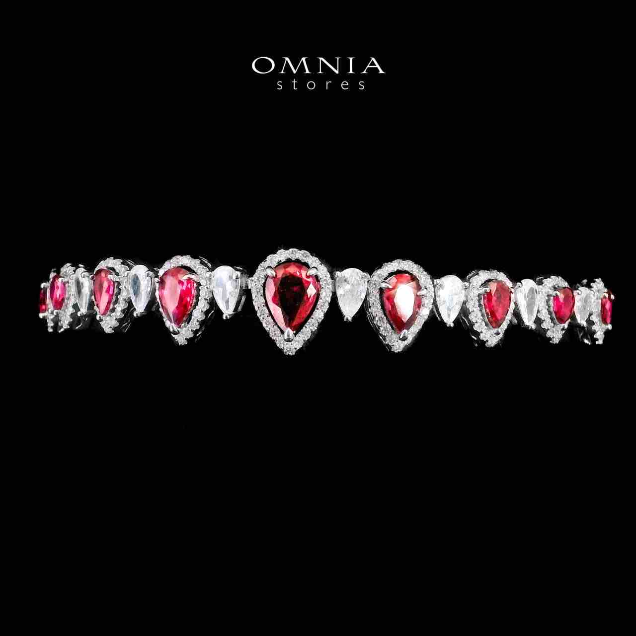 Omnia Sundus Maroon Bridal Full Set in 925 Silver High Quality Simulated Diamonds
